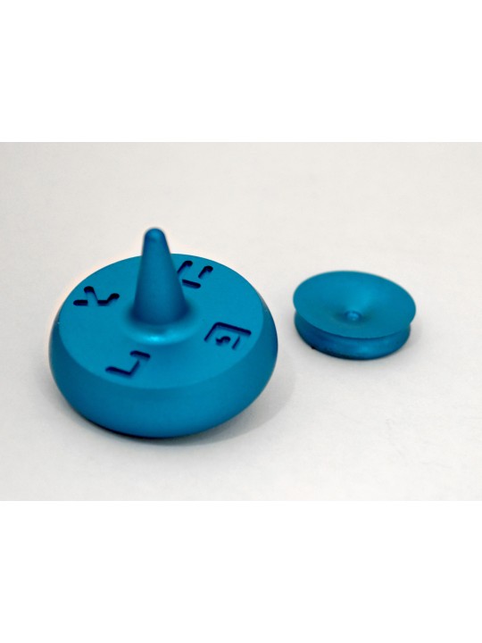 אלומיניום חנוכה דריידל עם אותיות עבריות, דריידלס, יו"ד ישראלי